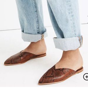 Madewell Emilia Flat Mule- Snake Embossed …